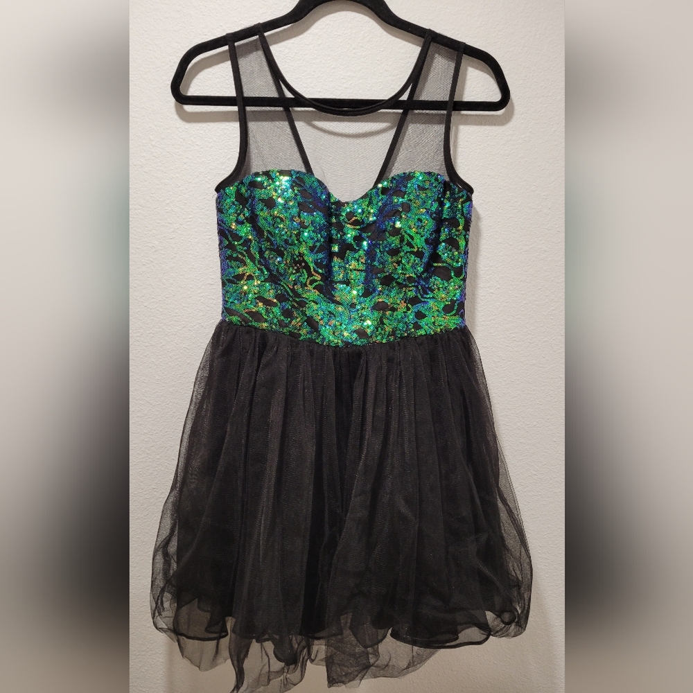 Cute Mesh Sequin Prom Dress Sparkly Evening Gown‎ Formal Party Cocktail Outfit M